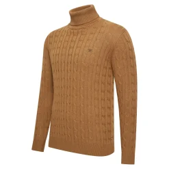 Cappuccino Italia Truien<Heren Aosta Cable Pullover Bruin