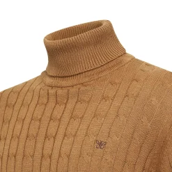 Cappuccino Italia Truien<Heren Aosta Cable Pullover Bruin