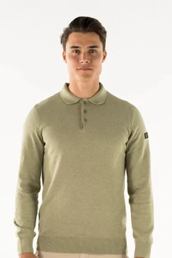 Presly & Sun Truien<Heren Brad Knitted Polo Groen