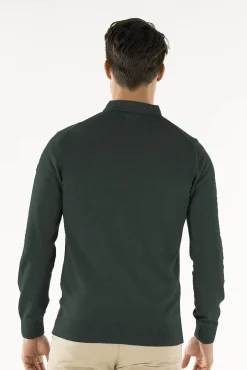 Presly & Sun Truien<Heren Brad Knitted Polo Donker Groen