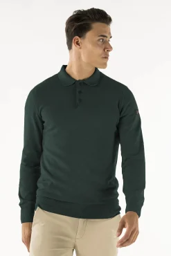 Presly & Sun Truien<Heren Brad Knitted Polo Donker Groen