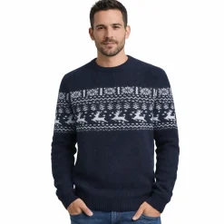 Produkt Truien<Heren Cameron Knit Crew Neck Blauw