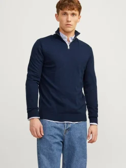 Jack & Jones Truien<Heren Emil Knit Half Zip Blauw