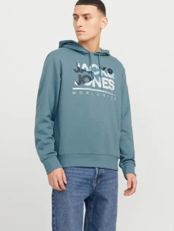 Jack & Jones Truien<Heren Luke Sweat Hood Blauw