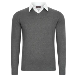 Cappuccino Italia Truien<Heren Mock Pullover Donkergrijs