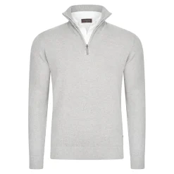 Cappuccino Italia Truien<Heren Mock Zip Pullover Grijs