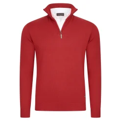 Cappuccino Italia Truien<Heren Mock Zip Pullover Rood