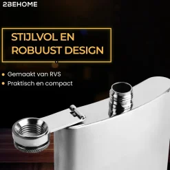 2BEHOME Wateropslag & -Zuivering<Heupfles met opbergdoos en shotglazen