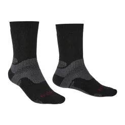 Bridgedale Sokken|Wandelsokken<Hike Midweight Merino Crew -Heren Zwart
