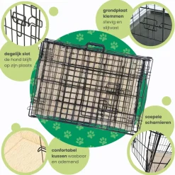 Gopets Autobenches & Accessoires<Hondenbench L - Incl. Plaid - 2 Deuren