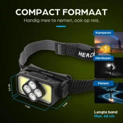 Exortus Hoofdlampen|Hoofd- En Zaklampen>Hoofdlamp - LED Oplaadbaar