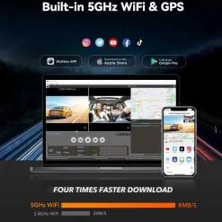 Wolfbox Dashcams<i17 3CH 4K Wifi GPS 64gb dashcam