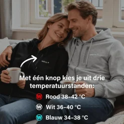 DAMES Wahrm Truien>Infrarood Verwarmde Zipper Hoodie – Dames Grijs
