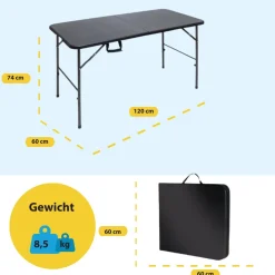 Brasq Campingtafels>Inklapbare Vouwtafel - 120x60x74cm