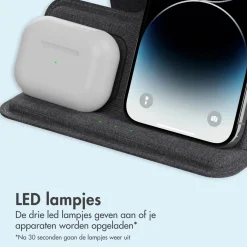 Imoshion Stekkers & Kabels<3-in-1 Vouwbare Draadloze Oplader Antraciet
