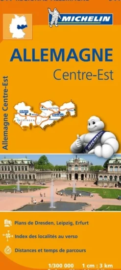 Michelin Wegenkaarten<Kaart Regional 544 Duitsland Midden-Oost