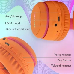 Imoshion Audio>Kinder Koptelefoon LED - Roze / Oranje