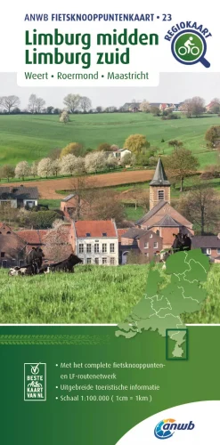ANWB Fietskaarten|Fietskaarten>Knooppuntenkaart 23 Limburg Midden- en Zuid