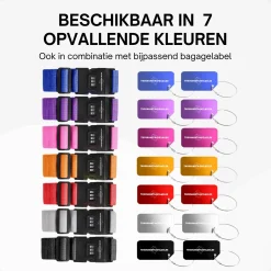 Thousandtravelmiles Bagageriemen>Kofferriem + 2 Bagagelabel – 3-delig – Roze