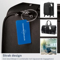 Thousandtravelmiles Bagageriemen<Kofferriem + 2 Bagagelabel – 3-delig – Zwart