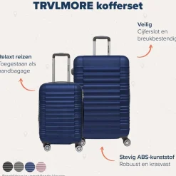 Trvlmore Koffers & Trolleys>Kofferset – 2 Delig – 38L – Roségoud