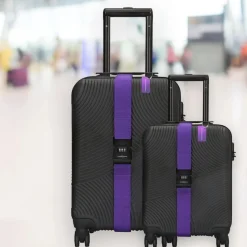Thousandtravelmiles Bagageriemen>Kofferset 4-delig kofferriem + bagagelabels Paars