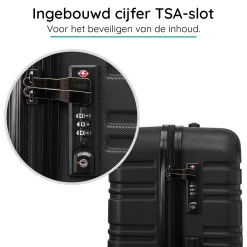 Blocktravel Koffers & Trolleys>Kofferset S ABS 39L met TSA-slot en 360° wielen