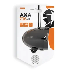 Axa Fietsverlichting<Koplamp 706 15 Lux Batt Dark Chrome