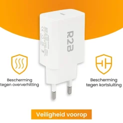 R2B Stekkers & Kabels>Krachtige 20W USB C Adapter - Wit