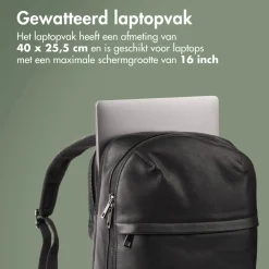 Accezz Wandelrugzakken|Rugzakken & Tassen>Leren Laptop rugtas