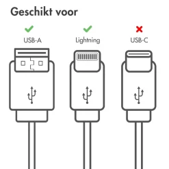 Imoshion Stekkers & Kabels<Lightning naar USB kabel 1,5 meter Wit