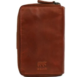 DAMES Bear Design Portemonnees>Loet - Ritsportemonnee - Leer - 6 pasjes