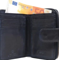 Bear Design Portemonnees<Loet - Ritsportemonnee - Leer - 6 pasjes