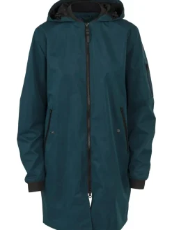 Agu Donsjassen|Gewatteerde Jassen<Long Bomber Regenjas Urban Outdoor Dames Zeegroen