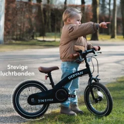 Deryan Fietsen & Rijden>Luxe Kinderfiets 12 inch - 3 in 1 - Loopfiets