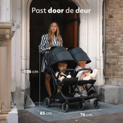 Deryan Buggy'S<Luxe Rolo X2 Dubbele Buggy - Inklapbaar Lichtbruin