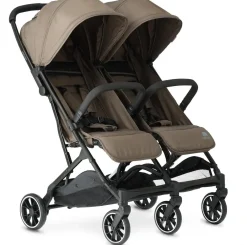 Deryan Buggy'S<Luxe Rolo X2 Dubbele Buggy - Inklapbaar Lichtbruin