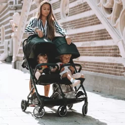 Deryan Buggy'S<Luxe Rolo X2 Dubbele Buggy - Inklapbaar Zwart