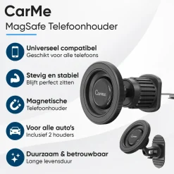 CarMe Telefoon & Tablethouders<MagSafe Telefoonhouder Auto - Zwart