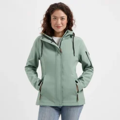 Travelin' Softshell Jassen|Winterjassen<Malika Dames - Softshell Jas - Waterdicht Groen