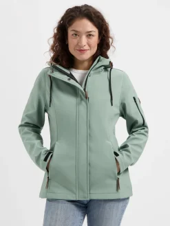 Travelin' Softshell Jassen|Winterjassen<Malika Dames - Softshell Jas - Waterdicht Groen