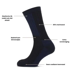 Basset Sokken|Sokken<Merinowol - 3 paar - Thermosokken Blauw