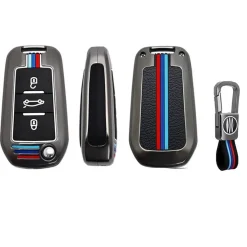 Dutch Shield Autosleutelhoesjes<Metalen Sleutelhoesje voor Peugeot grijs A3
