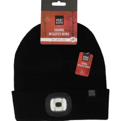 Heatkeeper Mutsen<Met Lampje - Unisex - Muts Zwart