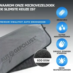 Auto Gepolijst Auto Poetsen|Auto Wassen<Microvezeldoek - Droogdoek - 600GSM - 50 x 80 cm