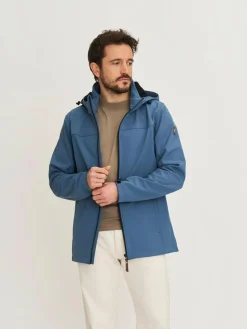 Travelin' Waterdichte Jassen|Softshell Jassen<Mikkel Heren - Softshell Jas - Waterdicht Blauw