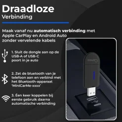 CarMe Draadloze Ontvangers<Mini 2-in-1 CarPlay & Android Auto Dongle