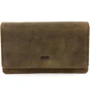 DAMES Bear Design Portemonnees>Nature - Dames portemonnee - Leer - 2 ritsvakken