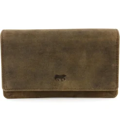 DAMES Bear Design Portemonnees>Nature - Dames portemonnee - Leer - 2 ritsvakken