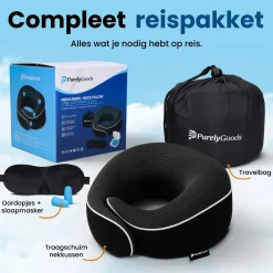 PurelyGoods Reiskussens<Nekkussen - Reiskussen Set - Zwart